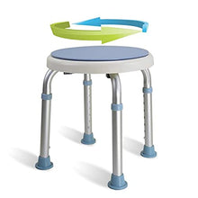 JXING Sgabelli da Bagno, Sgabello Rotondo per Vasca da Bagno Regolabile in Altezza con Sedile Girevole, Sedie E Sgabelli per Doccia, Blu