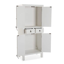 Versa Kyoto Cassettiera per immagazzinaggio, Cassetto Camera, Panno, con Due cassetti e armadi, Dimensioni (H x L x L) 120 x 30 x 50 cm, Legno, Colore: Bianco