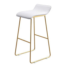 YS Sedia Sgabello da Bar Sedile Bar, Ferro Art Alto Bianco Sedile e Gamba Casa Pranzo con Poggiapiedi Semplice Moderno per Cucina Pub Leisure Cafe,65 cm,65 cm