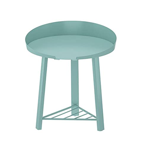 Jcnfa-Tavoli Soggiorno Tavolo Laterale, Tavolino Rotondo, Tavolino in Metallo, 4 Colori(Size:19.68 * 19.68 * 20.47in,Color:Menta Verde)