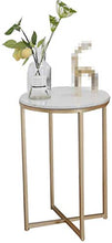 TONG HXF- tavolino Piccolo Oro Piccola Rotonda Gambe Struttura in Marmo/Vetro Creativo Disegno Squisito di Lusso Durevole (Color : B)