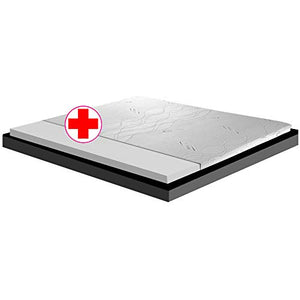 GEEMMA s.r.l. Topper singolo materasso, sovra materasso MOLTO RIGIDO, correttore ortopedico materasso CAUCCIU FOAM H6 cm, tessuto anallergico sfoderabile, 4 lati in ARGENTO - ORTOPEDIC 80x200