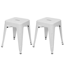 Set 2X sgabelli poggiapiedi bistrot Design Industriale HWC-A73 Metallo Verniciato Bianco