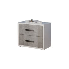 Argonauta Italia Comodino Grigio Cemento 2 cassetti in Legno nobilitato 36x52xh 43