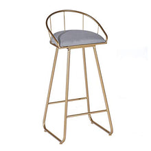 GYPPG Sgabelli Bar Moderna, Sedia Alta Bar contemporanea, Sedile Imbottito Rivestito in Velluto Grigio, Sedia Pranzo Cucina Pub bistrot, sgabelli Bar con Gambe in Metallo Dorato