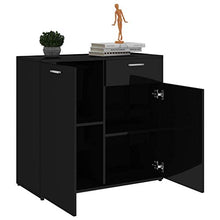 XHCP Credenza, Comodino, Comodino, cassettiera per la casa Soggiorno Camera da Letto Bianco Lucido 80x36x75 cm truciolare