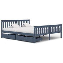 SKM Giroletto con 2 Cassetti Grigio in Massello di Pino 180x200 cm (37.4kg)