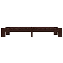 BIGTO - Struttura letto in legno di pino massello, per camera da letto, 90 x 200 cm, colore: Marrone scuro