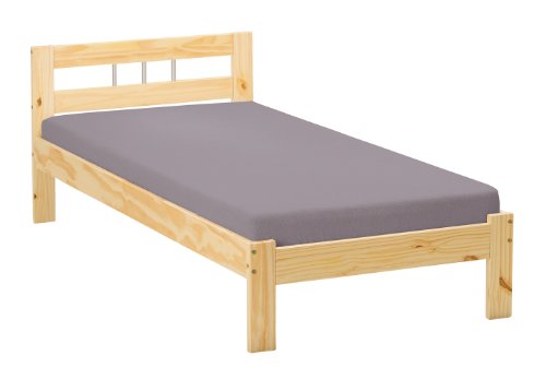 Inter Link Farm D20, Single bed frame 96x206x72 h cm, Colore Natural, Solid wood