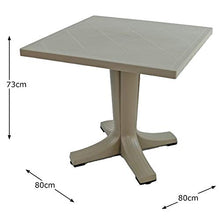 Tavolo bar e giardino in resina color tortora con piede centrale a 4 razze 80 x 80 centimetri