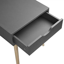 EUGAD 2X Comodino con Cassetto Tavolino Piccolo da Salotto Moderno Gambe in Legno Organizzatore da Letto Grigio Scuro 0080ZZ-2