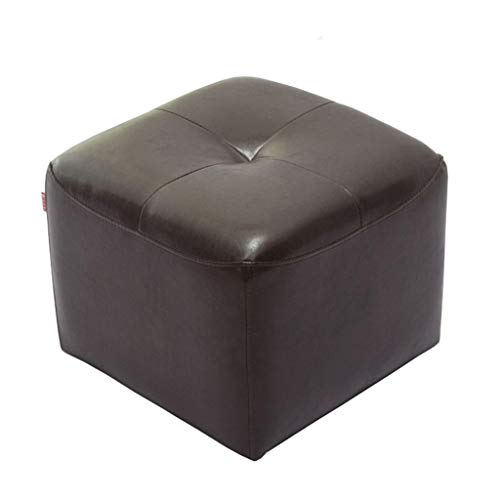 Mobili per la casa e giardino Poggiapiedi quadrato in pelle PU 丨 Poggiapiedi imbottiti Pouf singolo ottomano giocattolo Sgabello trucco 丨 Panca scarpa cambiabile, marrone 42x42x34cm Ottomani da cucina