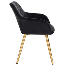 EUGAD Poltroncina per Soggiorno Sedia da Sala Pranzo con Braccioli Poltrona Moderna in Velluto per Cameretta Cucina Gambe in Metallo Nero 0626BY-1
