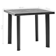Qnotici Tavolo da Giardino in plastica Stile Moderno, Tavolo da Giardino per Il Tempo Libero all'aperto, Tavolo da Giardino per riunioni di Famiglia 80 x 75 x 72 cm-Antracite con Foro per ombrellone