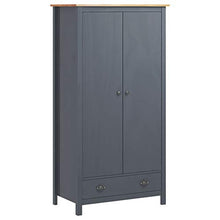 Ausla - Armadio a due ante con 1 cassetti e 1 ripiani per vestiti, camera da letto, casa, dimensioni: 89 x 50 x 170 cm, colore: grigio e marrone miele
