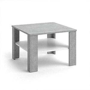 Vicco Tavolino da Divano Homer Tavolino da Soggiorno Cemento Bianco 60x60