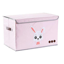 WANCR Pieghevole Scatola portaoggetti con Coperchio cubi Giocattolo per Bambini, Finitura Box Vestiti Coperta Cassette in Organizer per Camera da Letto Armadio Contenitore Pink Rabbit