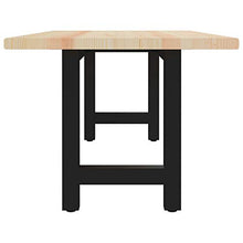 Montloxs Pratica Panca in Legno massello di Pino in Stile Industriale, Panca da Interno in Stile retrò 115x40x45 cm Modello 2 Piedini in Acciaio Verniciato a Polvere