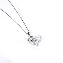 Baoxiaohed Collana in Argento Sterling, Collana di Delfini Cuore in Stile Sterling Silver Fashion, Adatta per La Festa della Mamma, Regali di Anniversario E Regali di Compleanno