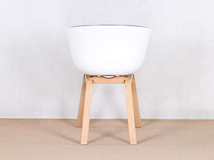 T0t0ro un set di 2/4 accogliente sedia da bagno, poltrona, cucina/soggiorno/balcone sedia con gambe in legno massello di faggio, stile nordico, confortevole cuscino spugna schienale e sedile (4, blu)