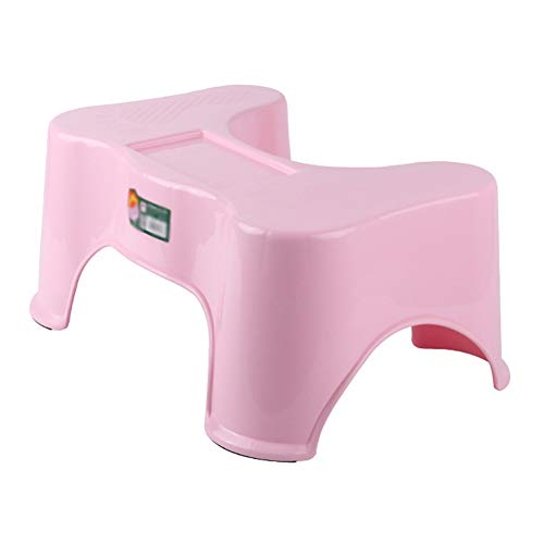 SHANCL Sgabello con Poggiapiedi Sgabello for Toilette Ufficio da Cucina Sgabello Tozzo A Forma di U (Color : Pink)