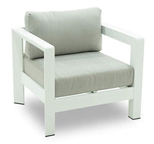Set Salotto da Giardino Divano 2 Poltrone e Tavolino in Alluminio Estia Bianco