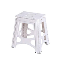 CFCF Sgabello Pieghevole Sgabello Pieghevole da Viaggio Portatile, Sgabello Pieghevole con Maniglia per Bambini e Adulti, Sgabello Pieghevole L Bianco.