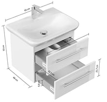 emotion Lavabo con mobiletto, Legno, Bianco Lucido, 65x45x41,6 cm, 2 unità