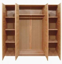 Möbel-Store24 Armadio con ante a specchio, in legno di quercia selvatica parzialmente oliato naturale, 4 ante