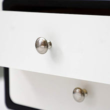 YJIIJY Comodino con 2 Cassetti, Armadietto Notte Cassettiera Realizzato in MDF, tavolino d'appoggio, Tavolino per Divano, Organizer per Camera da Letto Bagno (Nero e Bianco)