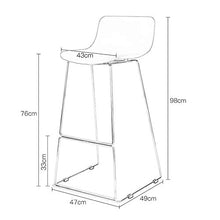 XIAOQIAO Sgabelli da Bar, sgabelli Alti 76 cm ad Altezza Fissa, Materiali in PP rispettosi dell'ambiente e Gambe durevoli in Metallo Massiccio, Scelta di più Colori