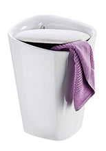 WENKO Sgabello portabiancheria Candy quadrato bianco - collettore de lavanderia Capacità: 20 l, ABS, 35 x 50 x 35 cm, Bianco