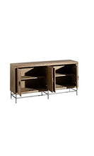 DenZZO - Cassettiera in legno di Mindi naturale, manici originali Cosy