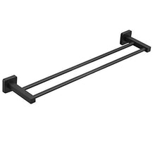 Porta asciugamani con finitura nera doppia ferrovia 50 cm Bagno/Cucina Accessori In Acciaio Inox Portasciugamani Base Quadrato Elegante Stile Antico Leekayer