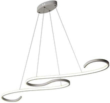 N/Z Home Equipment 46w LED for Kitchen Island Dining Table Bar Living Room Office Study Modern Ring Art White Shade Height Adjustable Dimming with Remote Easy to Tall