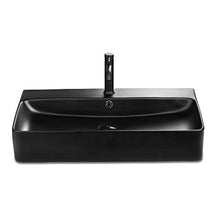 Stilform Soho 2.0 Lavabo in ceramica di ottima qualità, nero opaco, per montaggio a parete o come lavabo da 70 cm con foro per rubinetto, moderno ed elegante