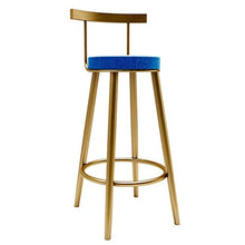 mobili Moderni Sgabelli da Bar, Schienale Sgabello Alto Sgabello da Bar in Ferro battuto Gamba in Metallo Dorato Cuscino in Velluto, Cucina Sedia da Colazione Poggiapiedi per Bistro Pub Sala da pran