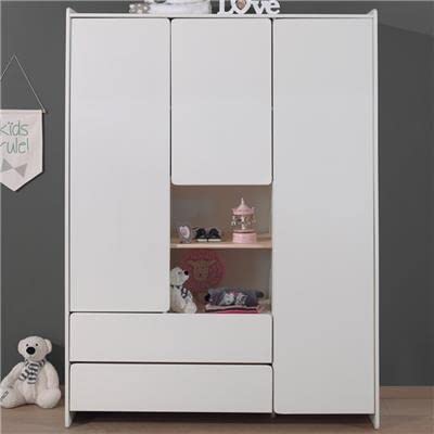 NOUVOMEUBLE - Armadio per bambini a 3 ante, colore: Bianco