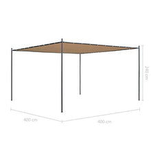 E E-NICES Gazebo con Tetto Piano 4x4x2,4 m Beige