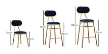 JCXOZ Sgabelli da Bart 2-Piece Bar Sgabelli Sedia caffè Ristorante Altezza poggiapiedi Pub Cucina Sedie Colazione Bistro Contatore Tempo Libero Velluto Oro Imbottito Metallo