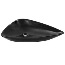 vidaXL Lavandino Triangolare in Ceramica Nera Sanitari Bagno Lavabo Lavello