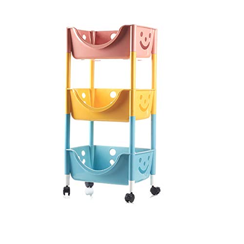 YIN YIN Carrello per Ripiani Cremagliera da Cucina in plastica Mobile Flessibile Grande Cucina Cucina Soggiorno cremagliera 42,5X28,5X89 cm Carrello a rulli (Color : Multi-Colored)