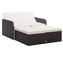 SKM Set Divani da Giardino 2 pz con Cuscini in Polyrattan Marrone (29kg)