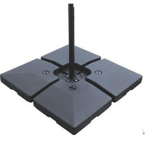 Outsunny Set 4 Basi a Croce per Ombrelloni da Giardino Riempibili con Acqua e Sabbia 51x51x12cm Nero