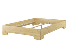 Erst-Holz Solido Letto Moderno impilabile 140x200 in Pino massello con doghe rigide 60.56-14