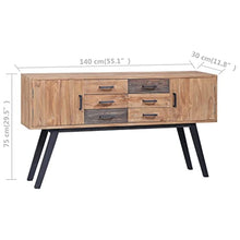 vidaXL Madia 140x30x75 cm in Legno Massello di Teak