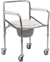 Sedia da Toilette per Anziani - Ruota per Cintura Pieghevole da Toilette - Sedile per WC Regolabile in Altezza in Acciaio al Carbonio Sedia per Doccia Sedile per Pasti A