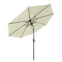 UISEBRT 300cm Ombrellone da giardino in alluminio, inclinabile, con manovella, protezione UV 40+, con LED, Beige
