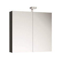 Allibert Armadietto a Specchio Specchio Mobili da Bagno Pre-assemblati Rovere Grigio Replica 80 cm Illuminazione LED