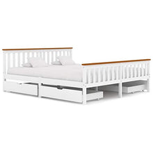 FAMIROSA Giroletto con 4 Cassetti Bianco in Massello di Pino 180x200 cm-0440